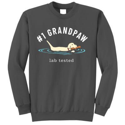 Men Yellow Labrador Retriever Dog Grandpa 1 Grandpaw Tall Sweatshirt