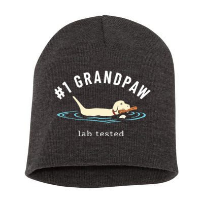 Men Yellow Labrador Retriever Dog Grandpa 1 Grandpaw Short Acrylic Beanie