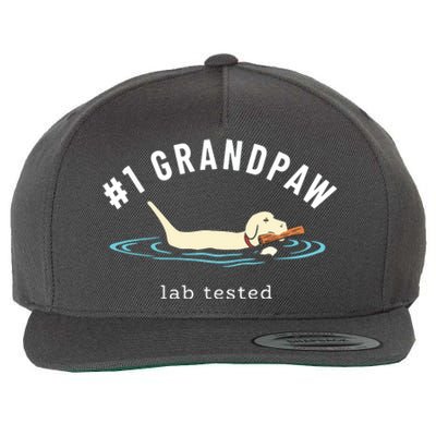 Men Yellow Labrador Retriever Dog Grandpa 1 Grandpaw Wool Snapback Cap