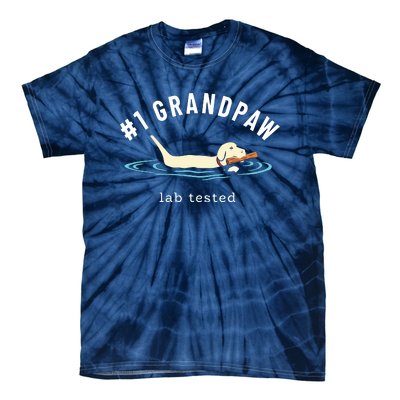 Men Yellow Labrador Retriever Dog Grandpa 1 Grandpaw Tie-Dye T-Shirt