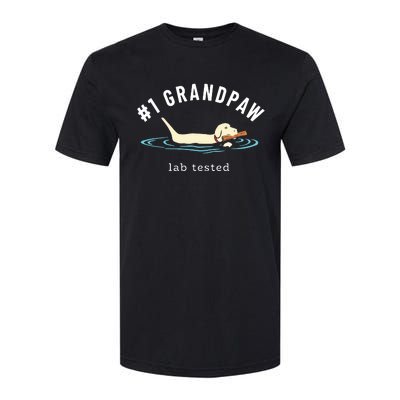 Men Yellow Labrador Retriever Dog Grandpa 1 Grandpaw Softstyle CVC T-Shirt