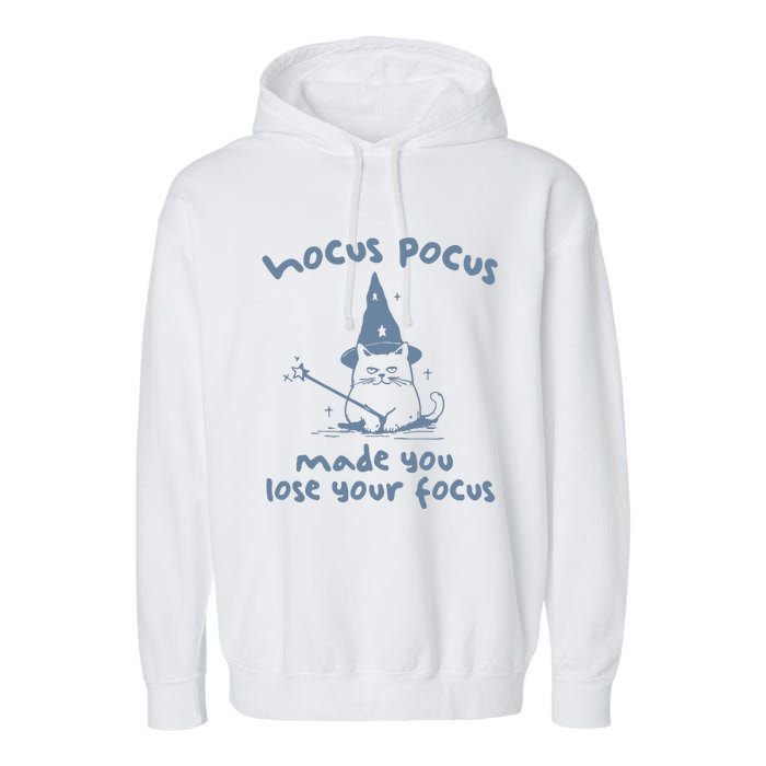 Made You Lose Your Focus Retro Garment-Dyed Fleece Hoodie