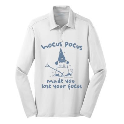 Made You Lose Your Focus Retro Silk Touch Performance Long Sleeve Polo