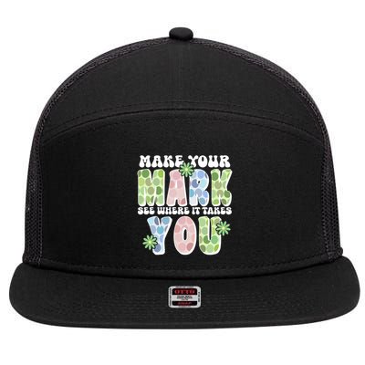 Mark Your Mark See Where It Takes You Dot Day 7 Panel Mesh Trucker Snapback Hat