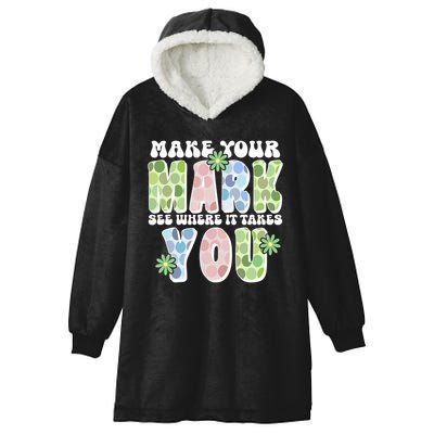 Mark Your Mark See Where It Takes You Dot Day Hooded Wearable Blanket
