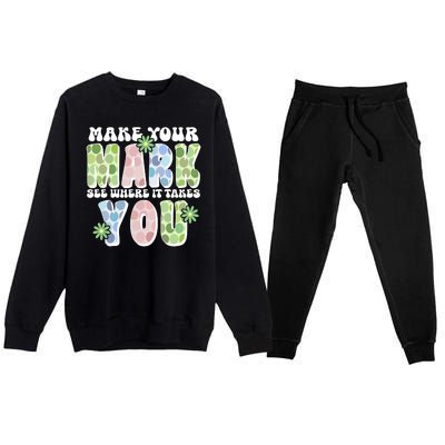 Mark Your Mark See Where It Takes You Dot Day Premium Crewneck Sweatsuit Set