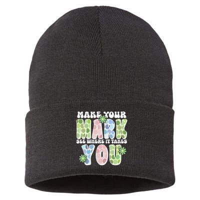 Mark Your Mark See Where It Takes You Dot Day Sustainable Knit Beanie