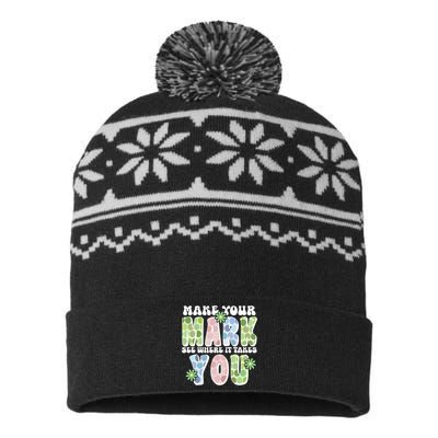 Mark Your Mark See Where It Takes You Dot Day USA-Made Snowflake Beanie