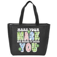 Mark Your Mark See Where It Takes You Dot Day Zip Tote Bag