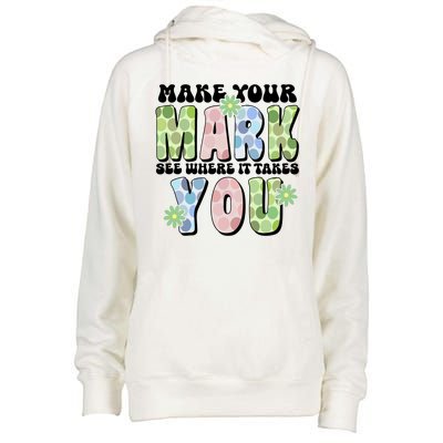 Mark Your Mark See Where It Takes You Dot Day Womens Funnel Neck Pullover Hood