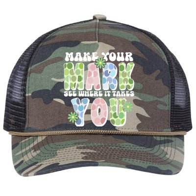 Mark Your Mark See Where It Takes You Dot Day Retro Rope Trucker Hat Cap