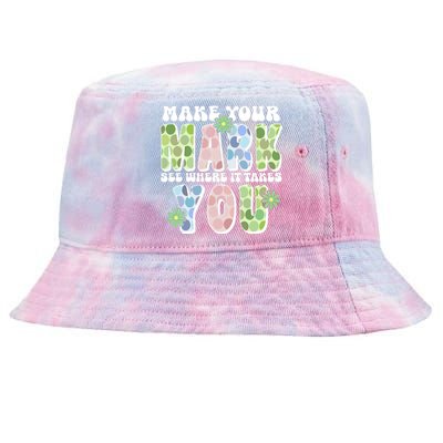 Mark Your Mark See Where It Takes You Dot Day Tie-Dyed Bucket Hat