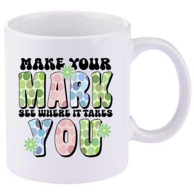 Mark Your Mark See Where It Takes You Dot Day 11oz C Handle Ceramic Mug