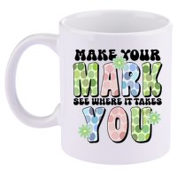 Mark Your Mark See Where It Takes You Dot Day 11oz C Handle Ceramic Mug