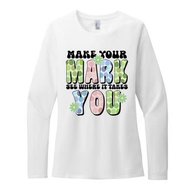 Mark Your Mark See Where It Takes You Dot Day Womens CVC Long Sleeve Shirt