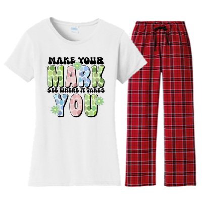 Mark Your Mark See Where It Takes You Dot Day Women's Flannel Pajama Set