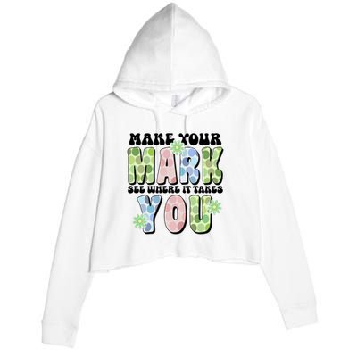 Mark Your Mark See Where It Takes You Dot Day Crop Fleece Hoodie