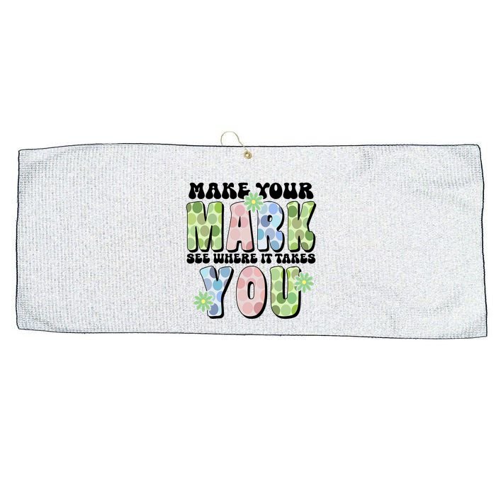 Mark Your Mark See Where It Takes You Dot Day Large Microfiber Waffle Golf Towel