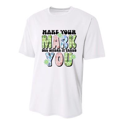 Mark Your Mark See Where It Takes You Dot Day Youth Performance Sprint T-Shirt