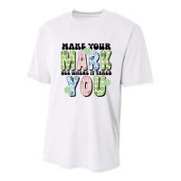 Mark Your Mark See Where It Takes You Dot Day Youth Performance Sprint T-Shirt