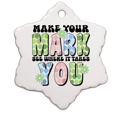 Mark Your Mark See Where It Takes You Dot Day Ceramic Star Ornament