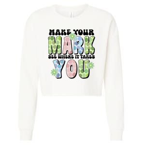 Mark Your Mark See Where It Takes You Dot Day Cropped Pullover Crew