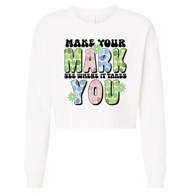 Mark Your Mark See Where It Takes You Dot Day Cropped Pullover Crew