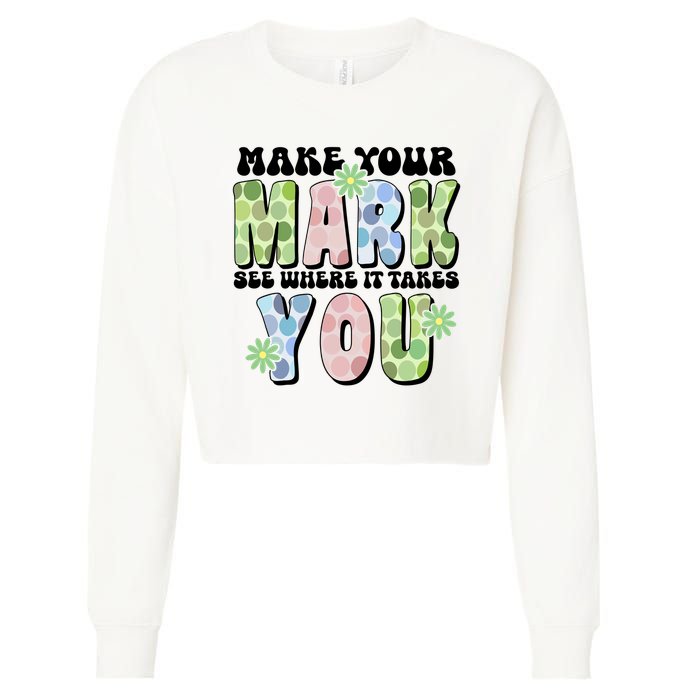 Mark Your Mark See Where It Takes You Dot Day Cropped Pullover Crew