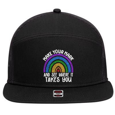 Make Your Mark And See Where It Takes You International Dot Day 7 Panel Mesh Trucker Snapback Hat