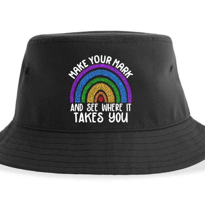 Make Your Mark And See Where It Takes You International Dot Day Sustainable Bucket Hat