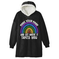 Make Your Mark And See Where It Takes You International Dot Day Hooded Wearable Blanket