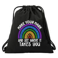 Make Your Mark And See Where It Takes You International Dot Day Drawstring Bag