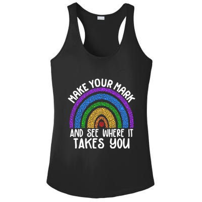 Make Your Mark And See Where It Takes You International Dot Day Ladies PosiCharge Competitor Racerback Tank