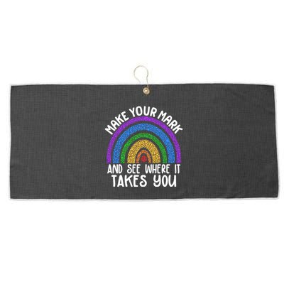 Make Your Mark And See Where It Takes You International Dot Day Large Microfiber Waffle Golf Towel