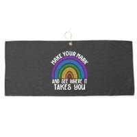 Make Your Mark And See Where It Takes You International Dot Day Large Microfiber Waffle Golf Towel