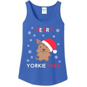 Merry Yorkie Mas Funny Christmas Yorkshire Terrier Xmas Gift Ladies Essential Tank