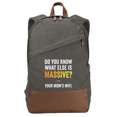 Massive Your Mom’S Wifi Funny Trending Gaming Meme Wifi Cotton Canvas Backpack