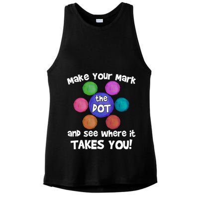 Make Your Mark And See Where It Takes You Dot Day Ladies PosiCharge Tri-Blend Wicking Tank