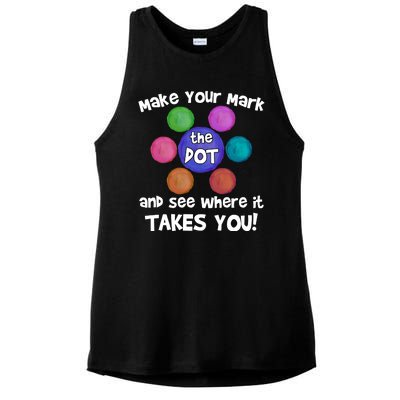 Make Your Mark And See Where It Takes You Dot Day Ladies PosiCharge Tri-Blend Wicking Tank