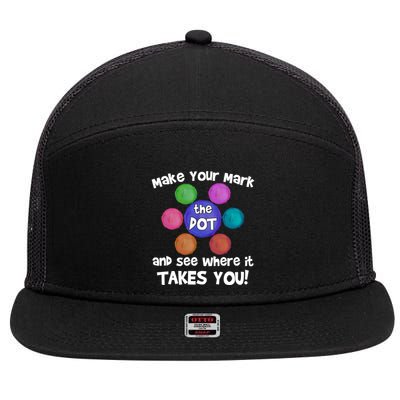 Make Your Mark And See Where It Takes You Dot Day 7 Panel Mesh Trucker Snapback Hat
