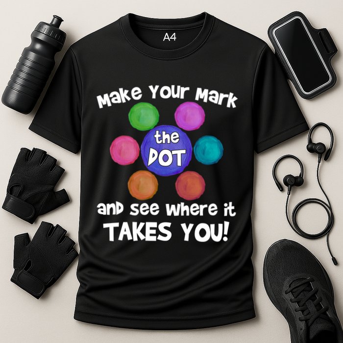 Make Your Mark And See Where It Takes You Dot Day Cooling Performance Crew T-Shirt