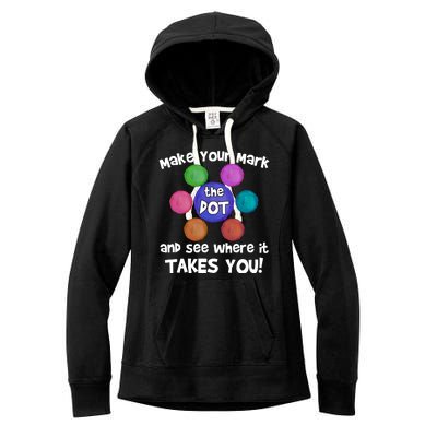 Make Your Mark And See Where It Takes You Dot Day Women's Fleece Hoodie