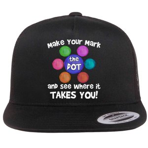 Make Your Mark And See Where It Takes You Dot Day Flat Bill Trucker Hat