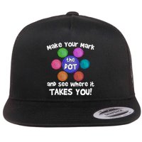 Make Your Mark And See Where It Takes You Dot Day Flat Bill Trucker Hat