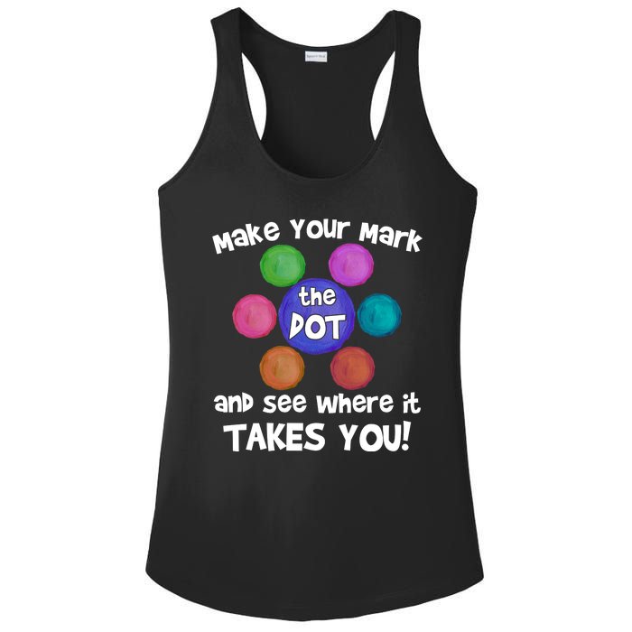 Make Your Mark And See Where It Takes You Dot Day Ladies PosiCharge Competitor Racerback Tank