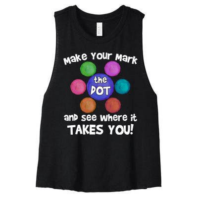 Make Your Mark And See Where It Takes You Dot Day Women's Racerback Cropped Tank