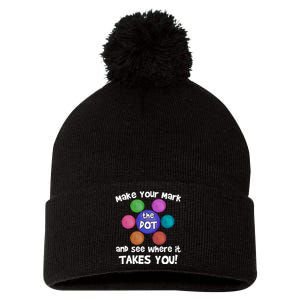 Make Your Mark And See Where It Takes You Dot Day Pom Pom 12in Knit Beanie