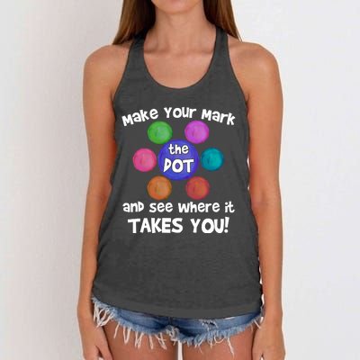 Make Your Mark And See Where It Takes You Dot Day Women's Knotted Racerback Tank