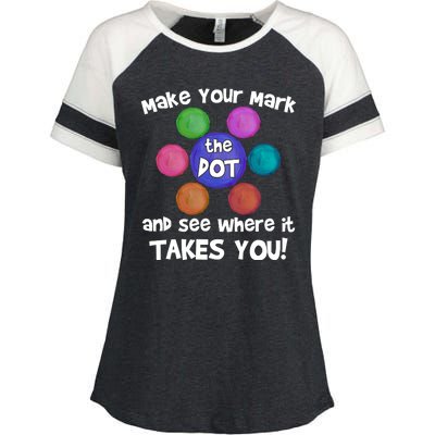 Make Your Mark And See Where It Takes You Dot Day Enza Ladies Jersey Colorblock Tee