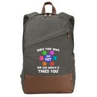 Make Your Mark And See Where It Takes You Dot Day Cotton Canvas Backpack